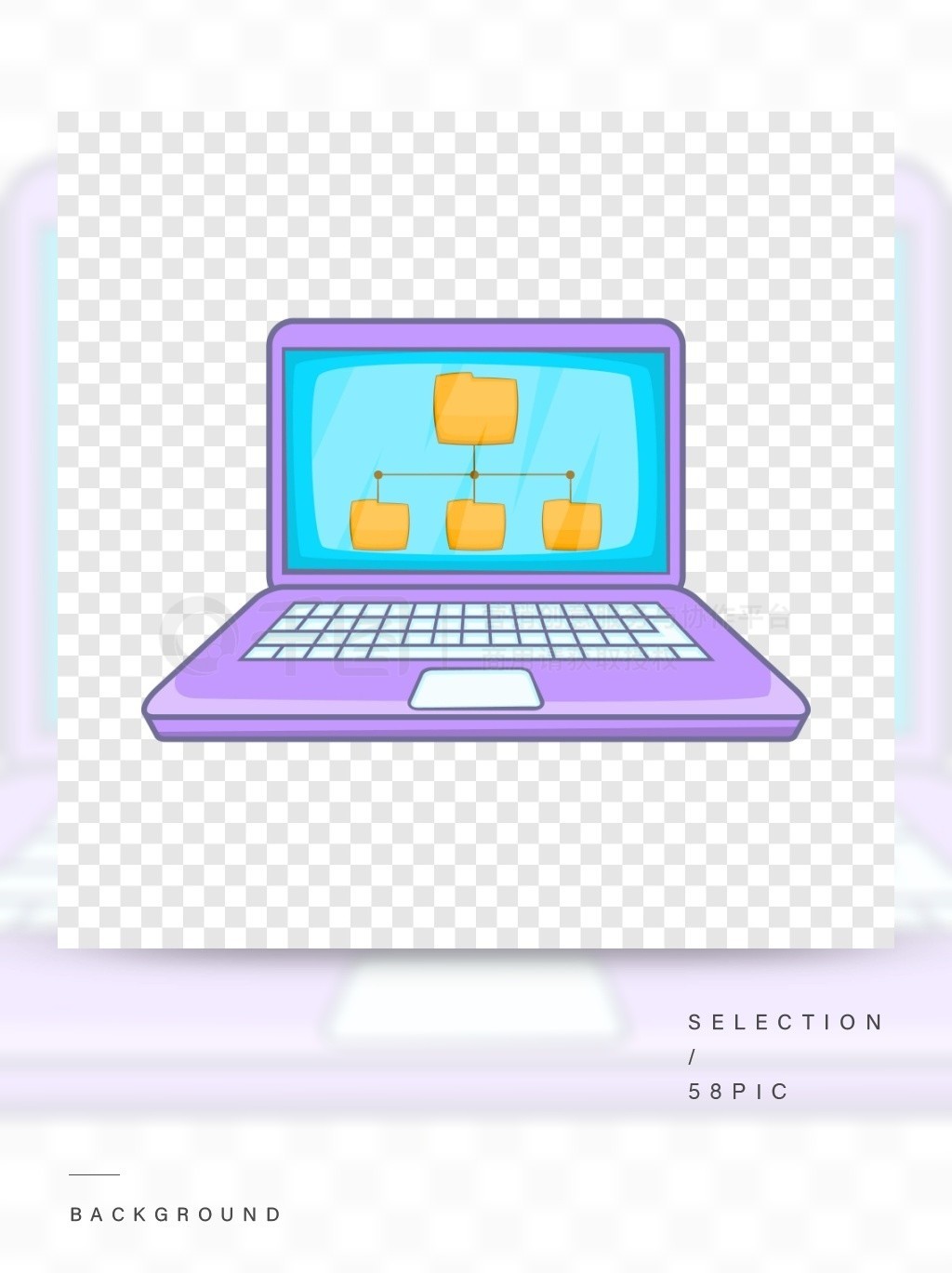 筆記本電腦屏幕文件夾圖標(biāo) - 卡通風(fēng)格動(dòng)畫(huà)設(shè)計(jì)模板